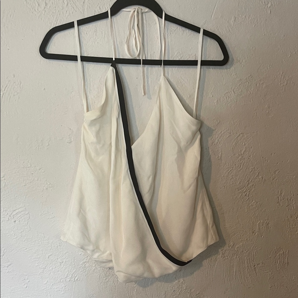 L’AGENCE Off White Halter Wrap Cami Top